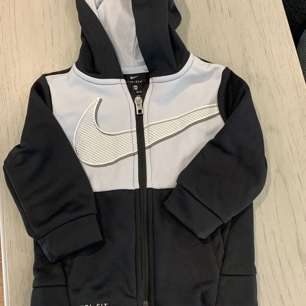 Nike Kids Black and White Dri-FIT Hoodie Set